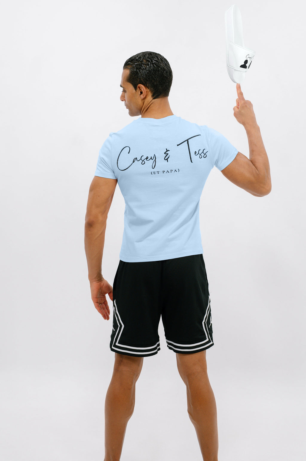 T-shirt officiel unisexe bleu "Casey & Tess (et papa)"