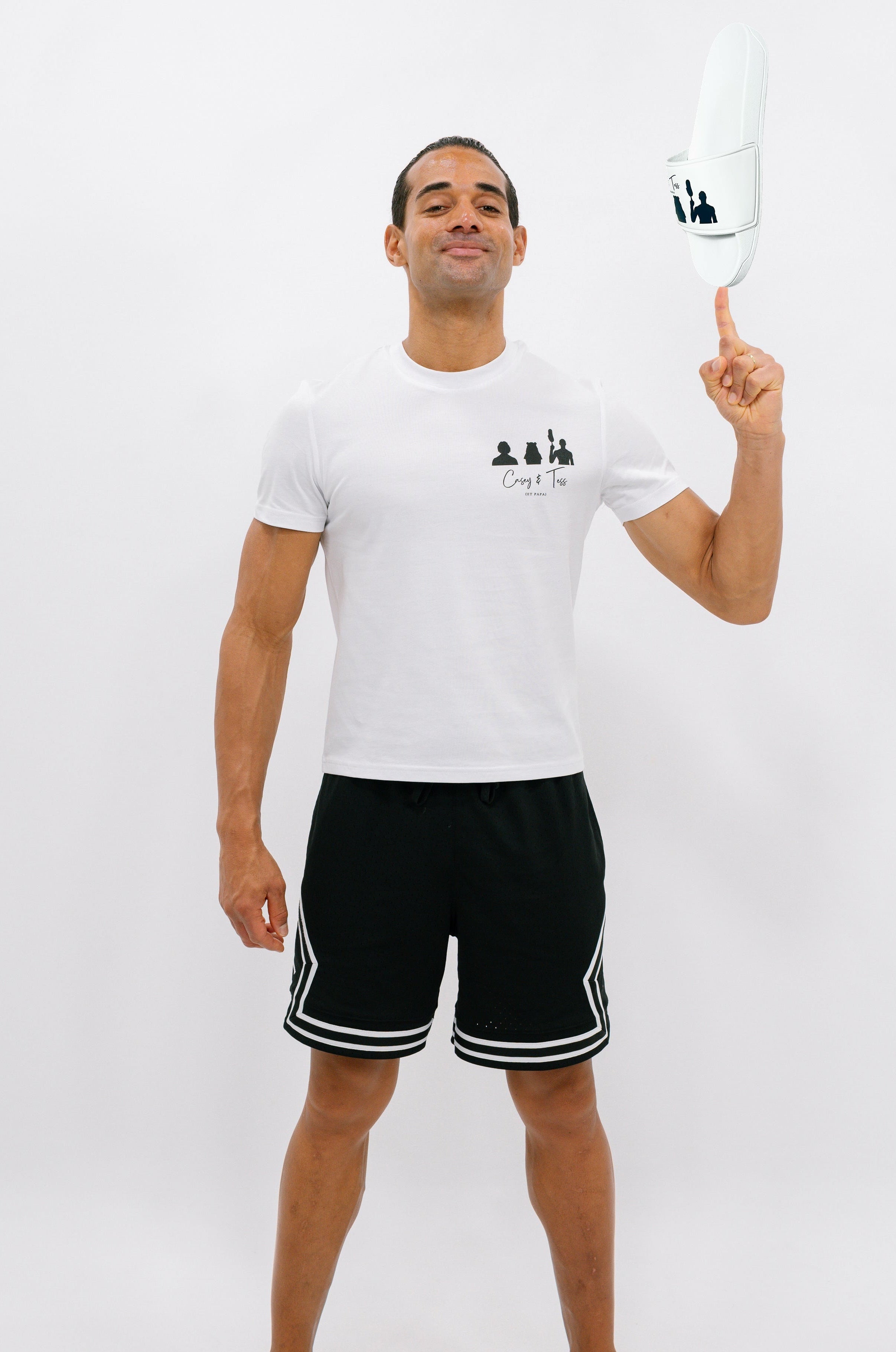 T-shirt officiel unisexe blanc "Casey & Tess (et papa)"